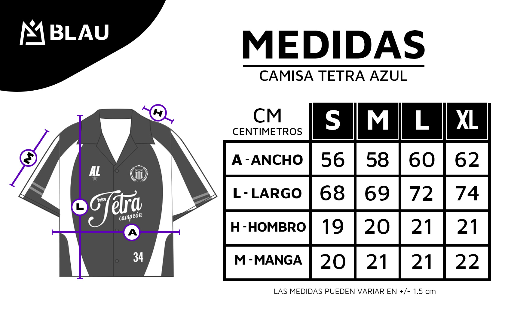 MEDIDAS DE TALLAS AZUL