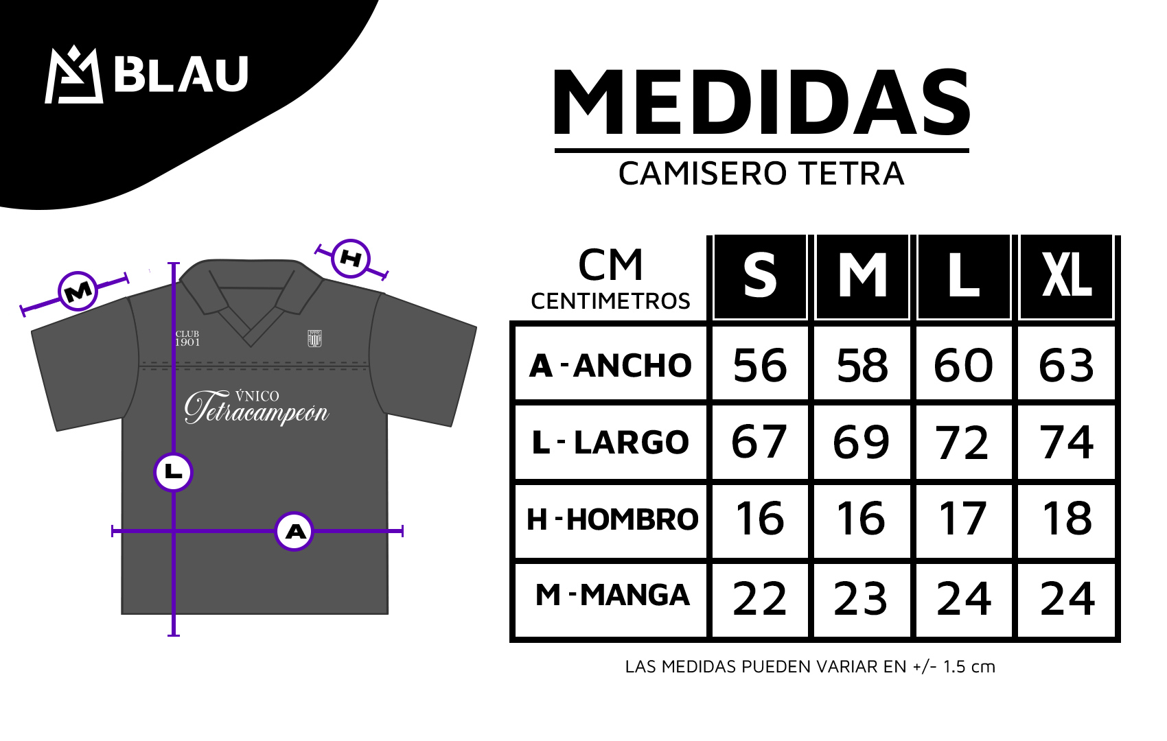 MEDIDAS DE TALLAS CAMISERO